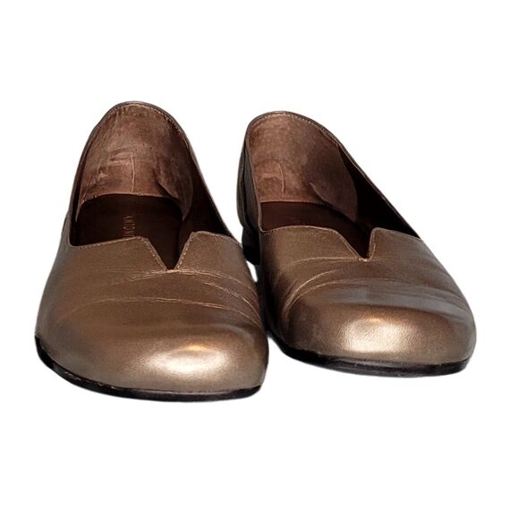 Antonio Melani Splendid 8M Steel Gray Flat Womens Genuine Leather Shoe Slip On - Picture 2 of 8